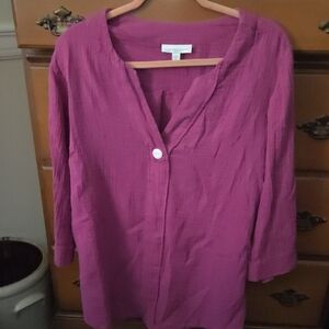 J. Jill Fuchsia Tunic Shirt